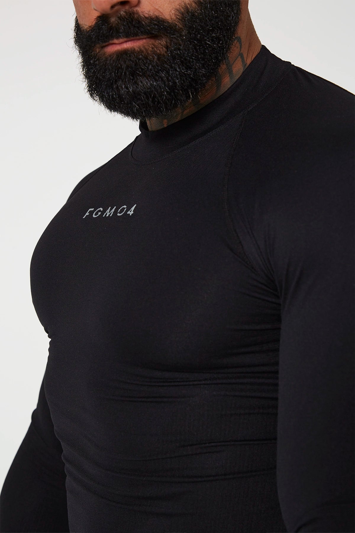 Maglia sportiva tecnica uomo Manica lunga traspirante antiodore Lupetto Uomo Nero - FGM04 - Linea Ikonic Uomo - fgm04