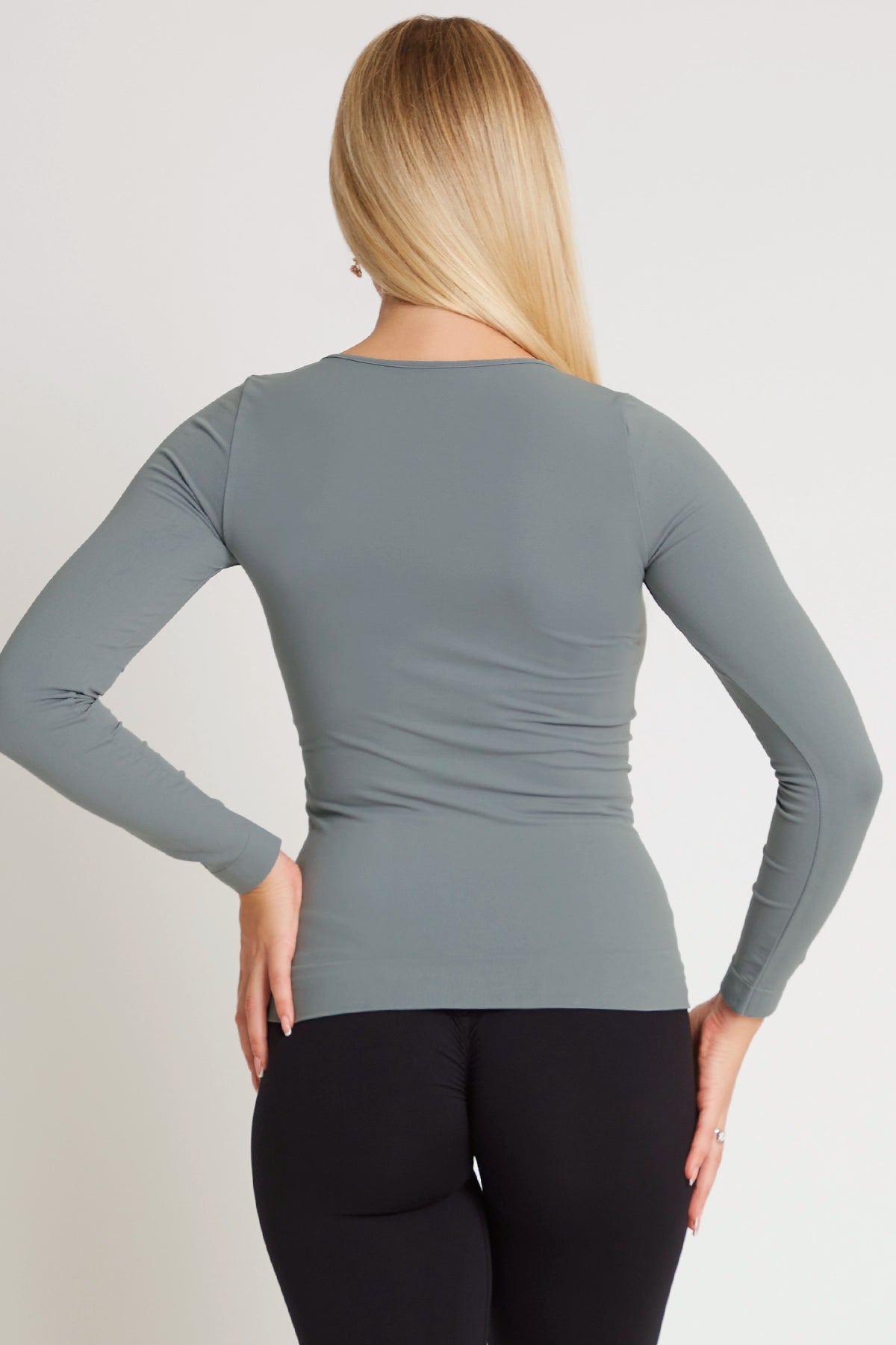 Maglia sportiva tecnica donna Manica Lunga con tecnologia FIR Snellente Grigio Nebbia 2.0 - FGM04 - Maglie e Top - fgm04