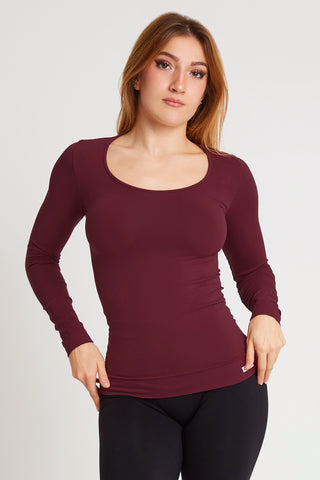 Maglia sportiva tecnica donna Manica Lunga con tecnologia FIR Snellente Merlot 2.0 - FGM04 - Maglie e Top - fgm04