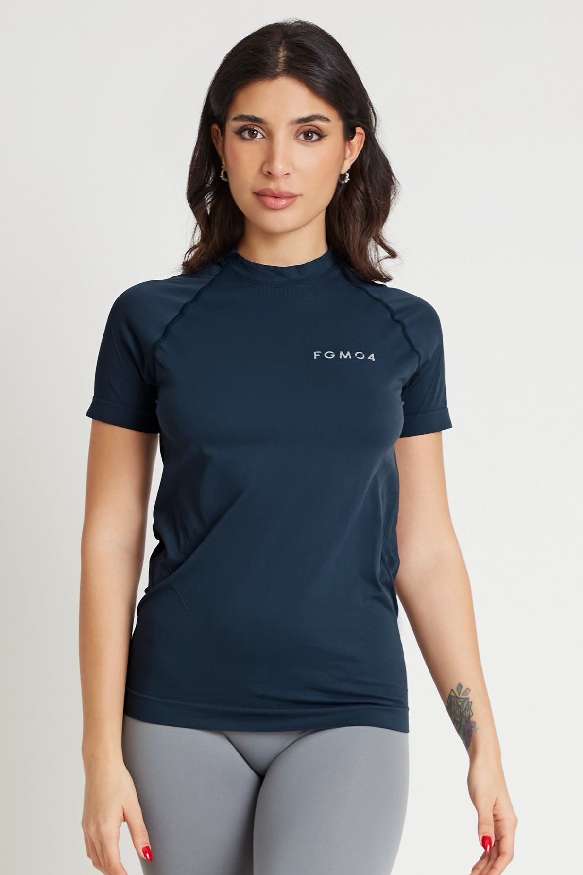 Maglia sportiva tecnica donna Manica corta traspirante antiodore Run Blu - FGM04 - Linea Ikonic - fgm04