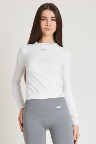 Felpa sportiva tecnica donna Manica Lunga Maglia Slim Bianco - FGM04 - Maglie e Top - fgm04
