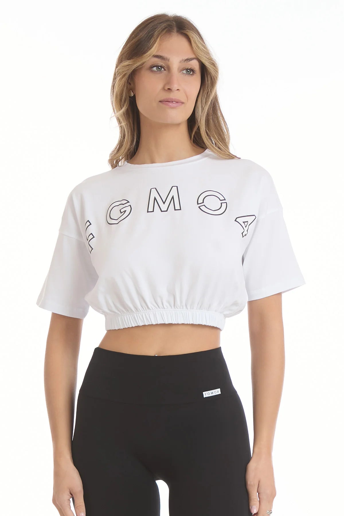 T-Shirt Crop Academy Fgm04 Bianco - FGM04 - Linea Ikonic - fgm04