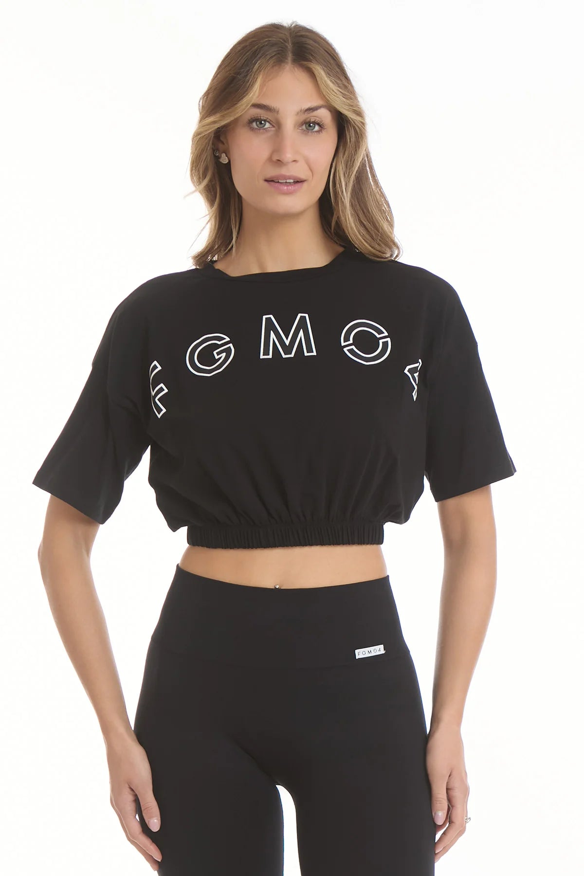 T-Shirt Crop Academy Fgm04 Nero - FGM04 - Linea Ikonic - fgm04