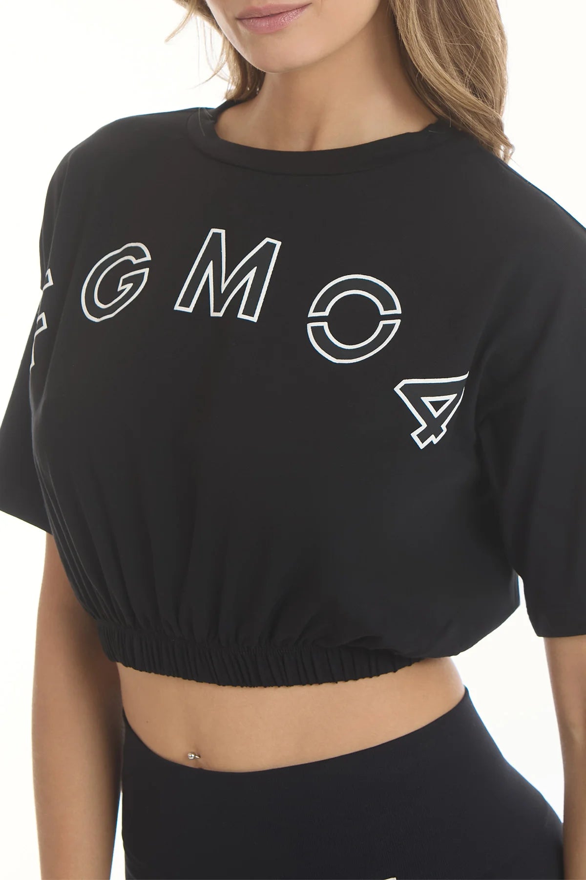 T-Shirt Crop Academy Fgm04 Nero - FGM04 - Linea Ikonic - fgm04