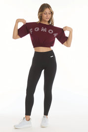 T-Shirt Crop Academy Fgm04 Prugna - FGM04 - Linea Ikonic - fgm04