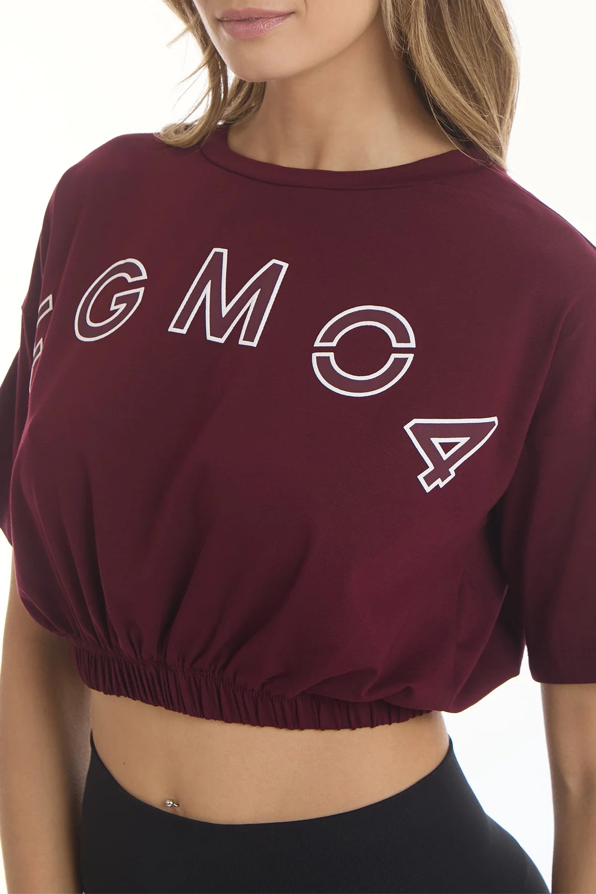 T-Shirt Crop Academy Fgm04 Prugna - FGM04 - Linea Ikonic - fgm04
