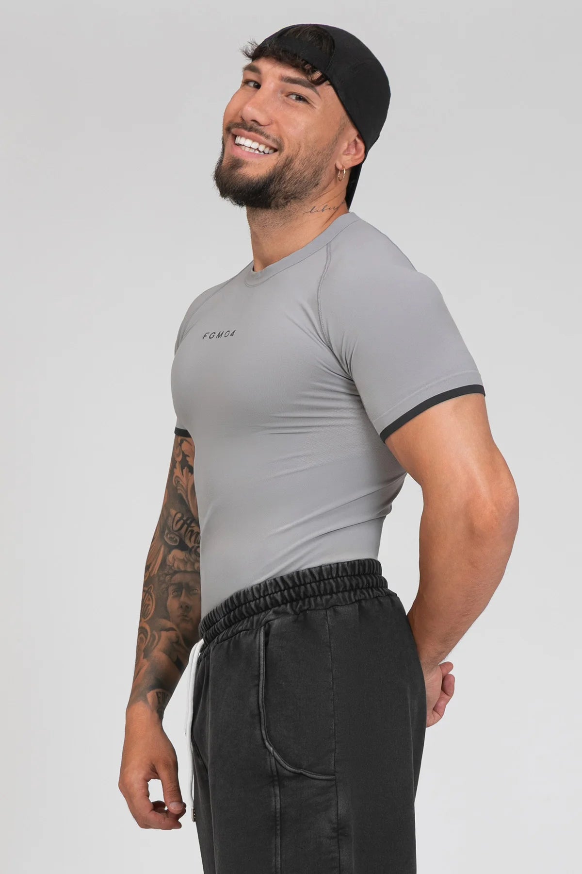 Maglia sportiva tecnica uomo Manica corta traspirante antiodore T-Shirt Dry Grigio Silver - FGM04 - Linea Ikonic Uomo - fgm04