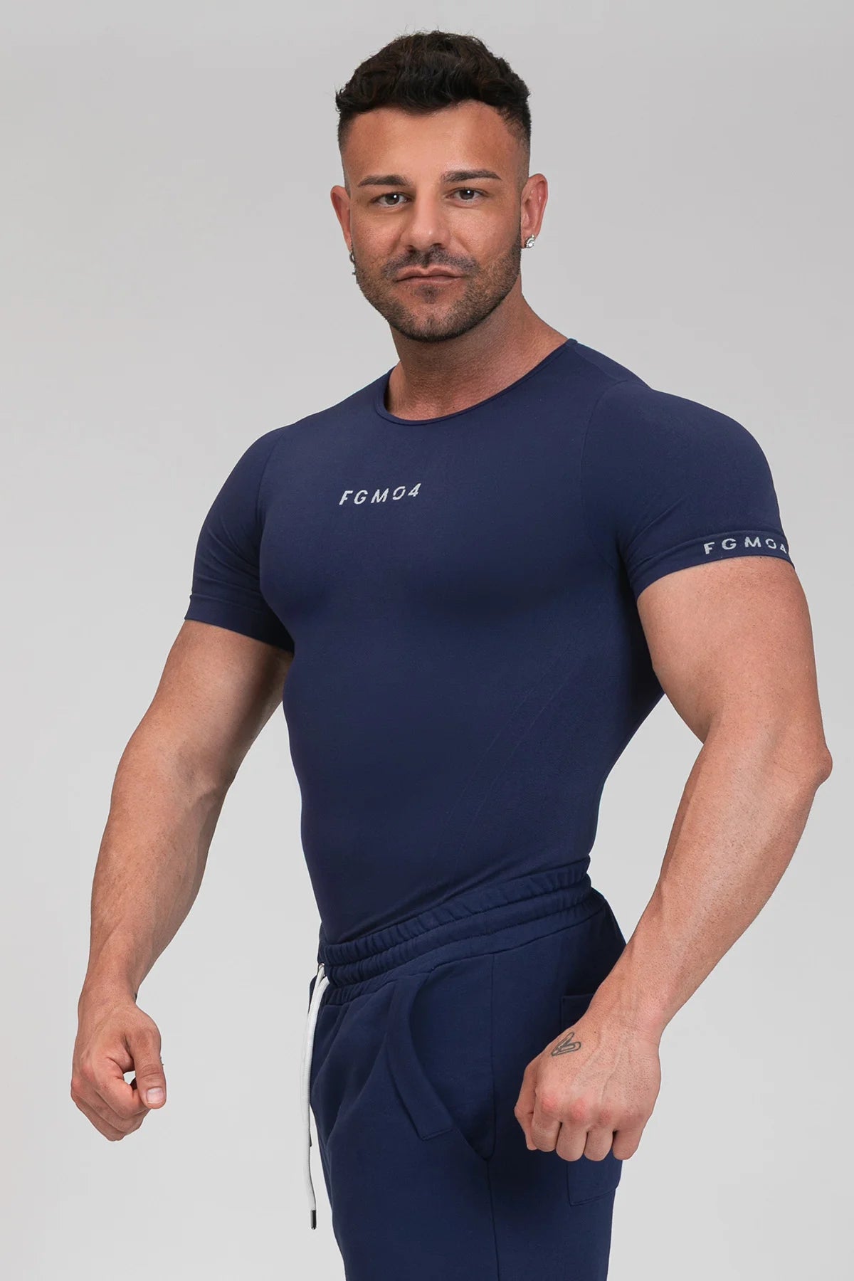 Maglia sportiva tecnica uomo Manica corta con tecnologia FIR Fgm04 2.0 Sport Unisex Blu Notte - FGM04 - Linea Ikonic Uomo - fgm04