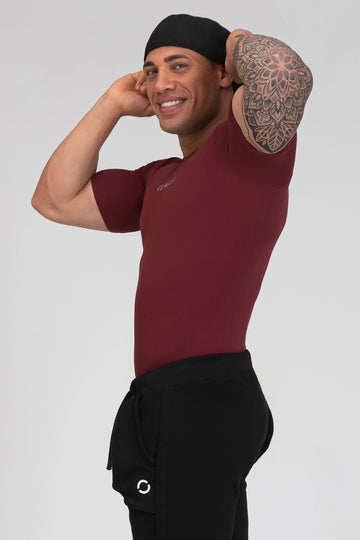 Maglia sportiva tecnica uomo Manica corta con tecnologia FIR Fgm04 2.0 Sport Unisex Merlot - FGM04 - Linea Ikonic Uomo - fgm04