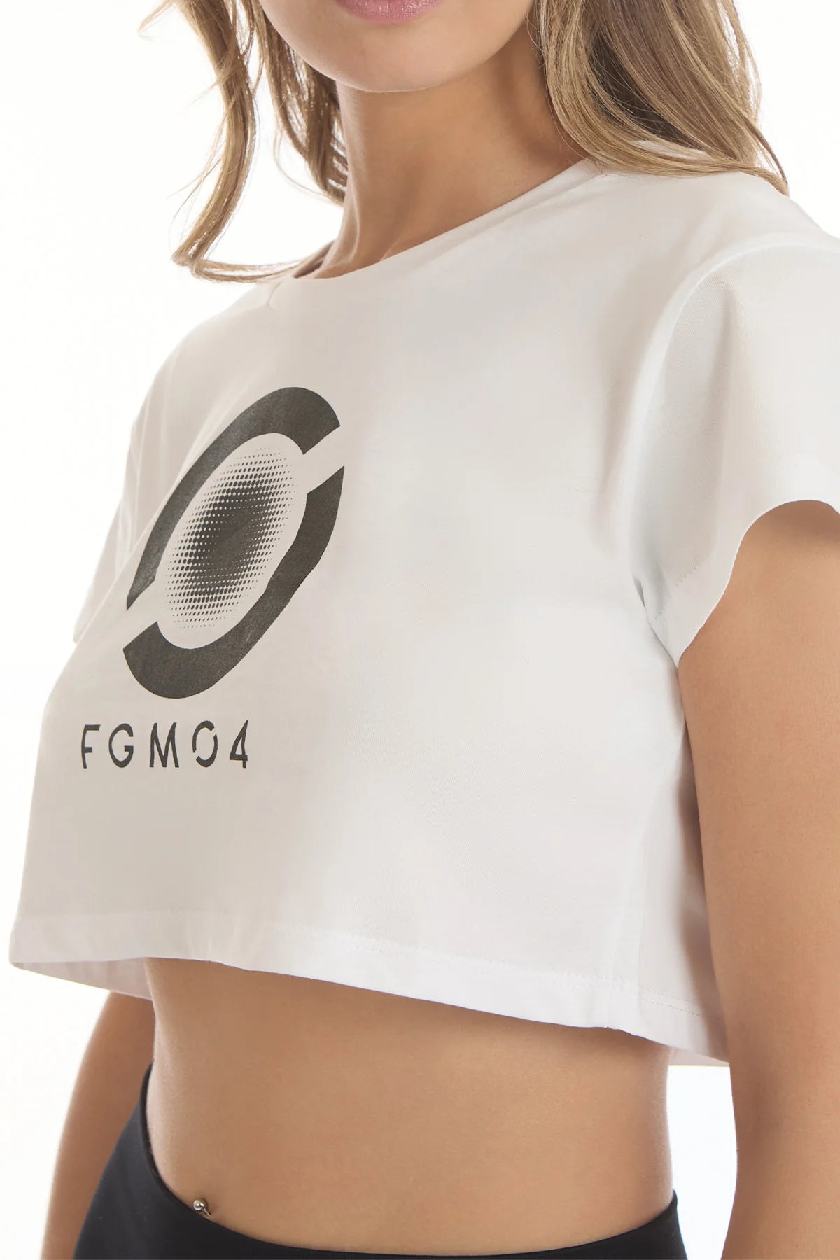 T-Shirt Crop Focus Fgm04 Bianco - FGM04 - Linea Ikonic - fgm04