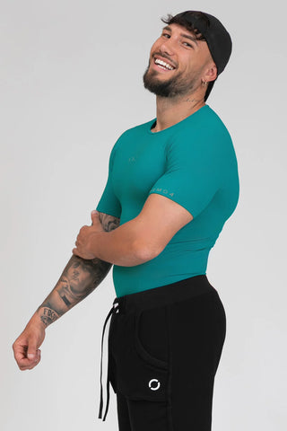 Maglia sportiva tecnica uomo Manica corta con tecnologia FIR Ikonic Sport Unisex Turchese Amazzonite - FGM04 - Linea Ikonic Uomo - fgm04