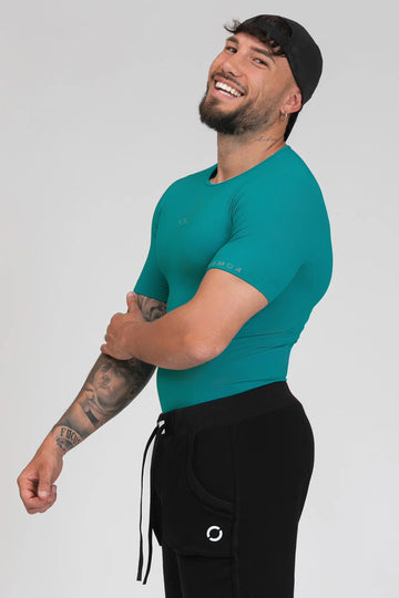 Maglia sportiva tecnica uomo Manica corta con tecnologia FIR Ikonic Sport Unisex Turchese Amazzonite - FGM04 - Linea Ikonic Uomo - fgm04