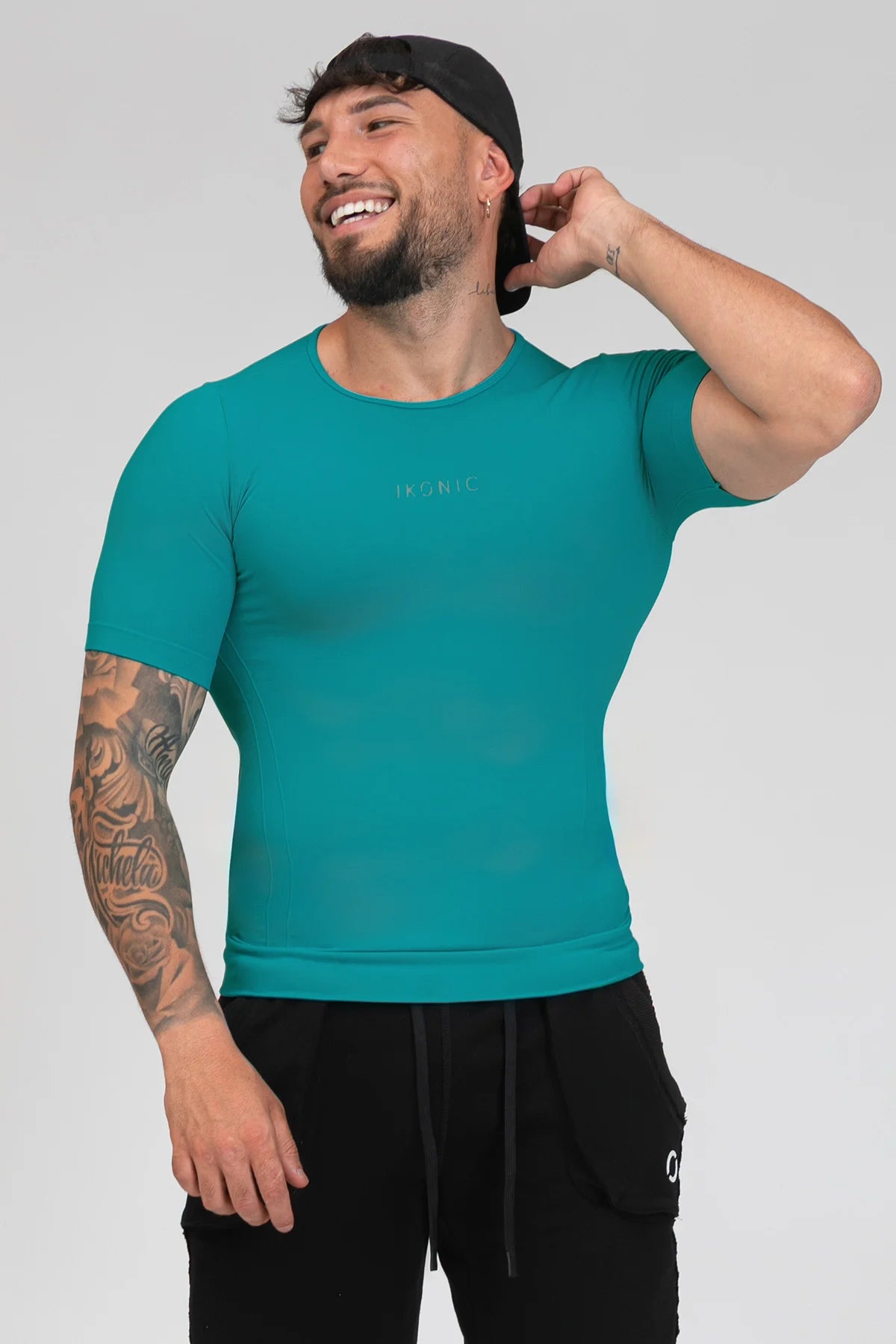 Maglia sportiva tecnica uomo Manica corta con tecnologia FIR Ikonic Sport Unisex Turchese Amazzonite - FGM04 - Linea Ikonic Uomo - fgm04