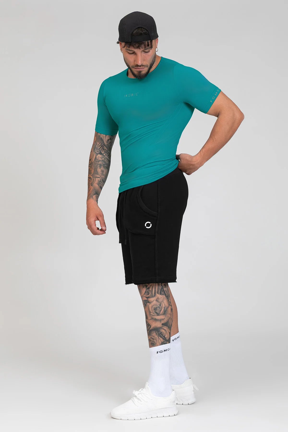 Maglia sportiva tecnica uomo Manica corta con tecnologia FIR Ikonic Sport Unisex Turchese Amazzonite - FGM04 - Linea Ikonic Uomo - fgm04