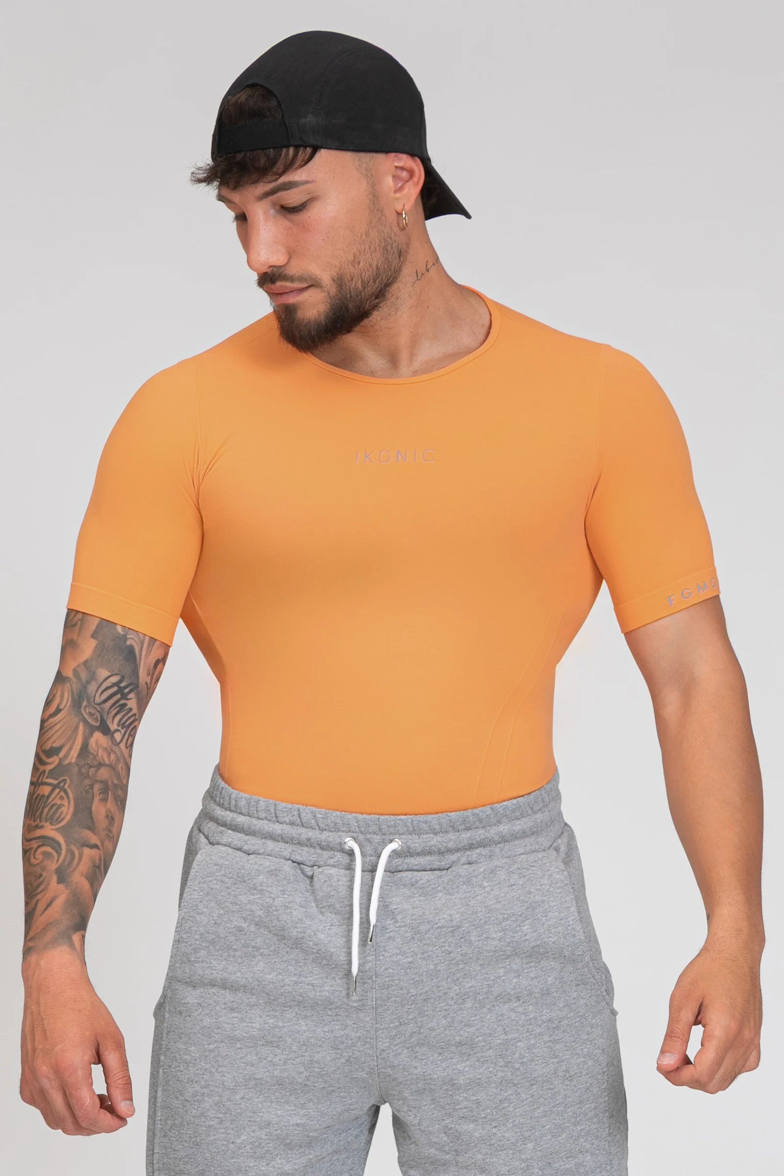 Maglia sportiva tecnica uomo Manica corta con tecnologia FIR Ikonic Sport Unisex Arancione - FGM04 - Linea Ikonic Uomo - fgm04