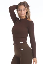 Maglia Nyx Spalle Scoperte Cioccolato