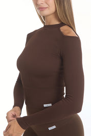 Maglia Nyx Spalle Scoperte Cioccolato
