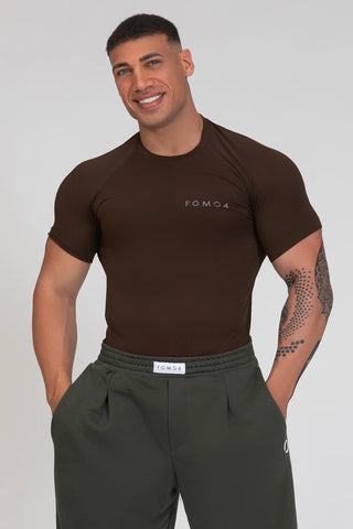 Maglia sportiva tecnica Manica corta traspirante antiodore Run Cioccolato Uomo - FGM04 - Linea Ikonic Uomo - fgm04