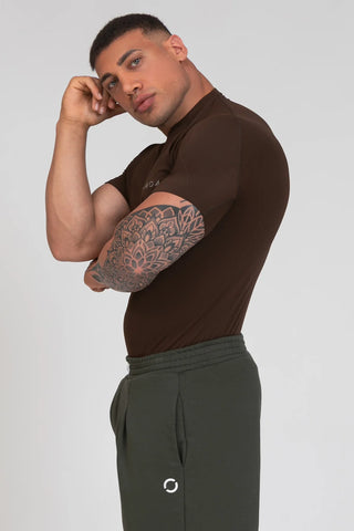 Maglia sportiva tecnica Manica corta traspirante antiodore Run Cioccolato Uomo - FGM04 - Linea Ikonic Uomo - fgm04