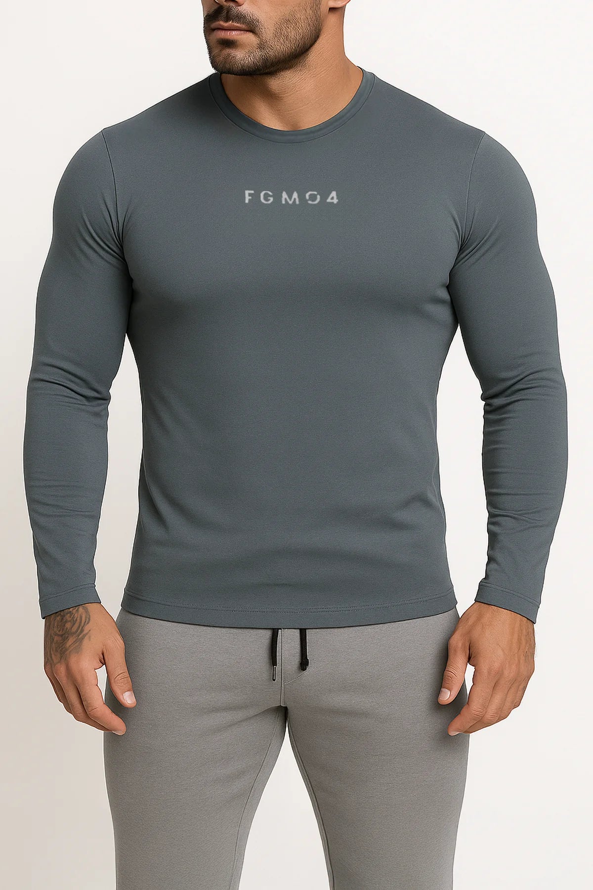 Maglia Uomo Manica Lunga Grigio Tempesta