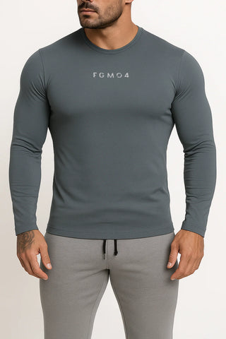 Maglia Uomo Manica Lunga Grigio Tempesta