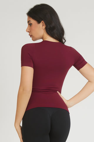 Maglia sportiva tecnica donna Manica corta con tecnologia FIR T-shirt Miss Fgm04 Merlot - FGM04 - Maglie e Top - fgm04