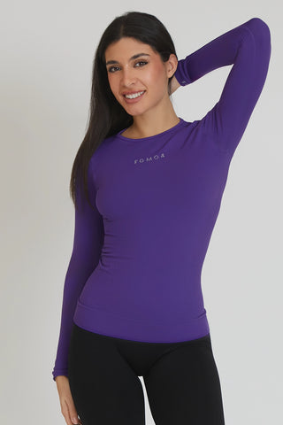 Maglia sportiva tecnica donna Manica Lunga con tecnologia FIR FGM04 Manica Lunga Sport Unisex Viola - FGM04 - Maglie e Top - fgm04