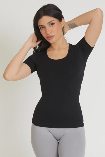 Maglia sportiva tecnica donna Manica corta con tecnologia FIR T-shirt Miss Fgm04 Nero - FGM04 - Maglie e Top - fgm04