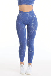 Leggings Push Up Marmo Blu Avio - FGM04 - LEGGINGS ANTICELLULITE - fgm04