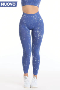 Leggings Push Up Marmo Blu Avio