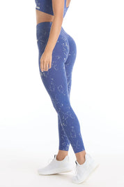Leggings Push Up Marmo Blu Avio - FGM04 - LEGGINGS ANTICELLULITE - fgm04