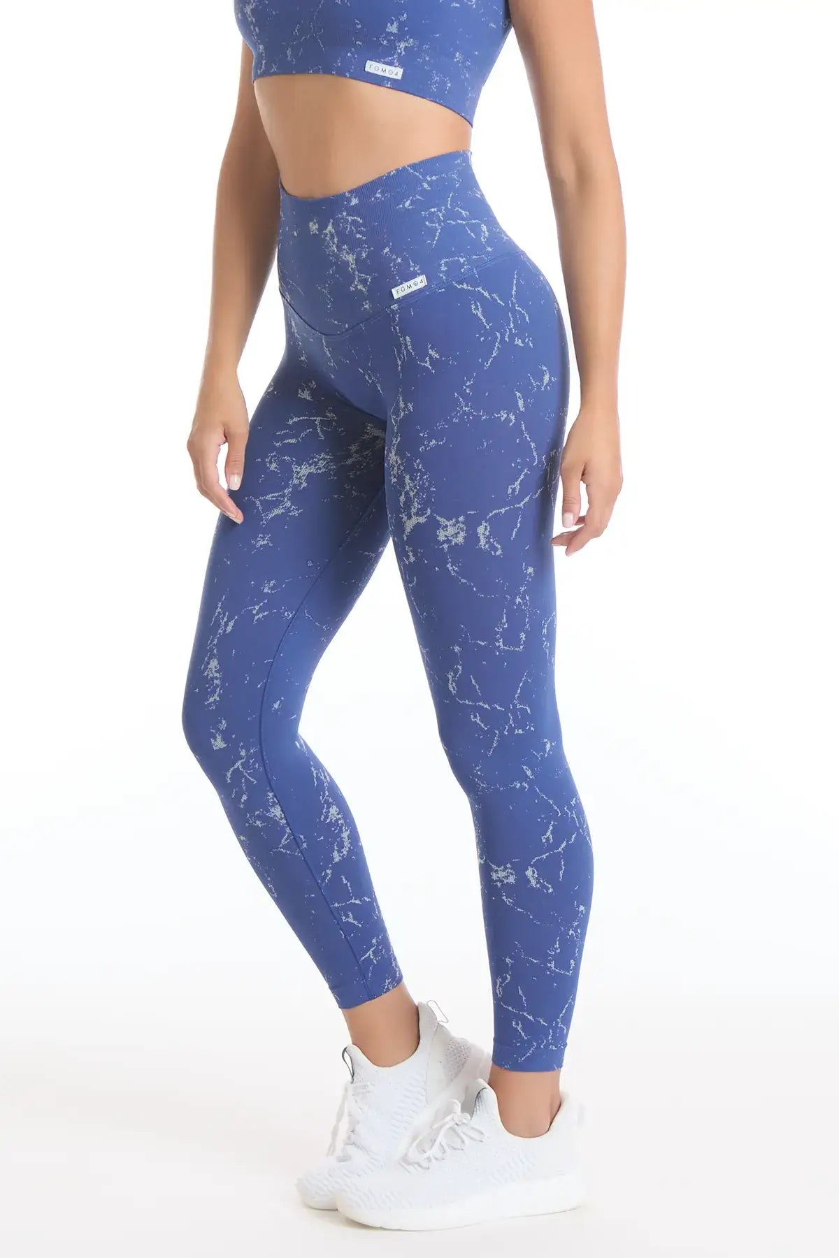 Leggings Push Up Marmo Blu Avio - FGM04 - LEGGINGS ANTICELLULITE - fgm04