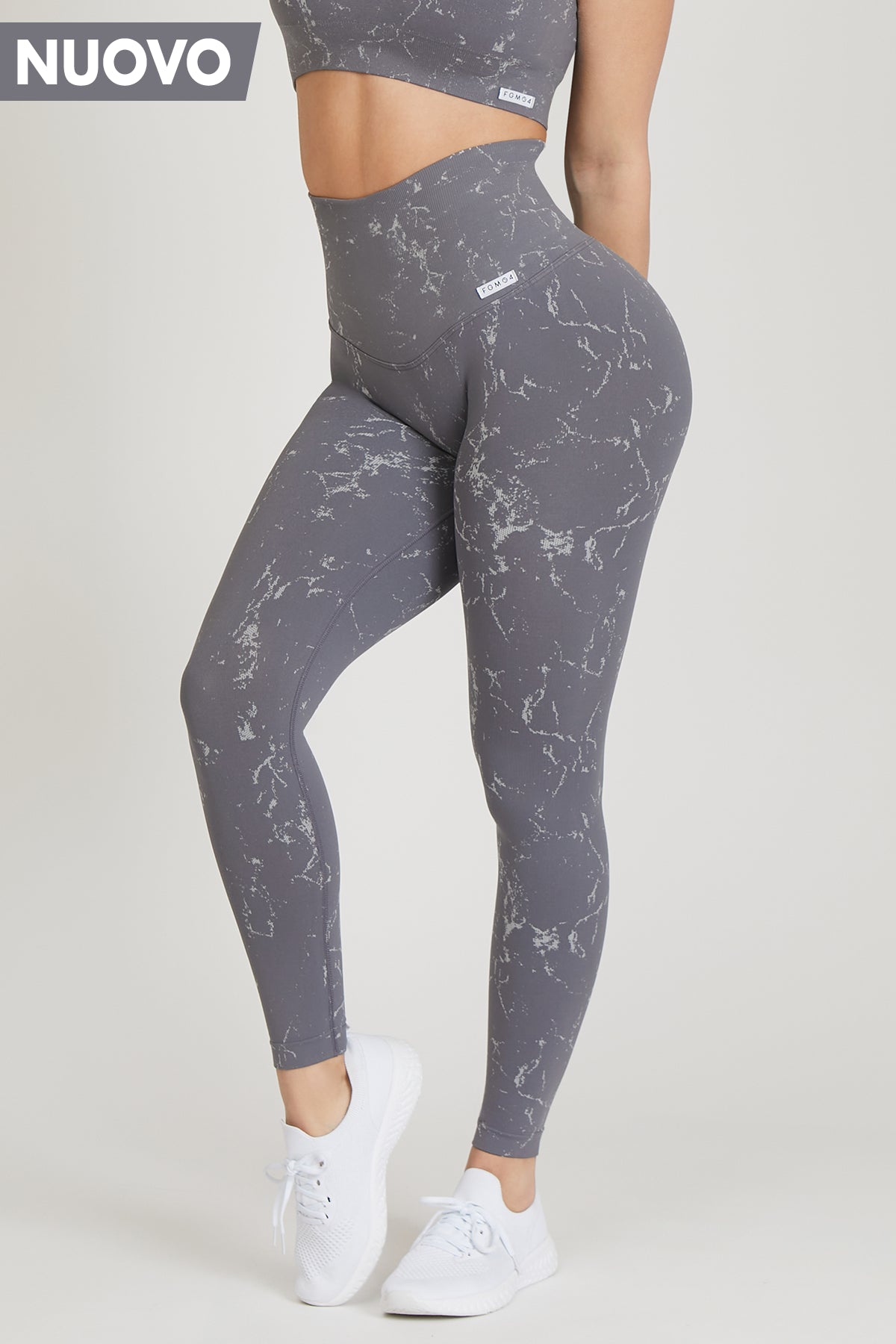 leggings marmo grigio con tecnologia fir lato