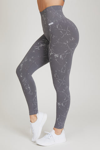 Leggings sportivi con tecnologia FIR push up con arricciatura Marmo Grigio - FGM04 - LEGGINGS ANTICELLULITE - fgm04
