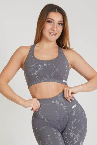 Top sportivo con spalline larghe incrociato Marmo Grigio - FGM04 - Maglie e Top - fgm04