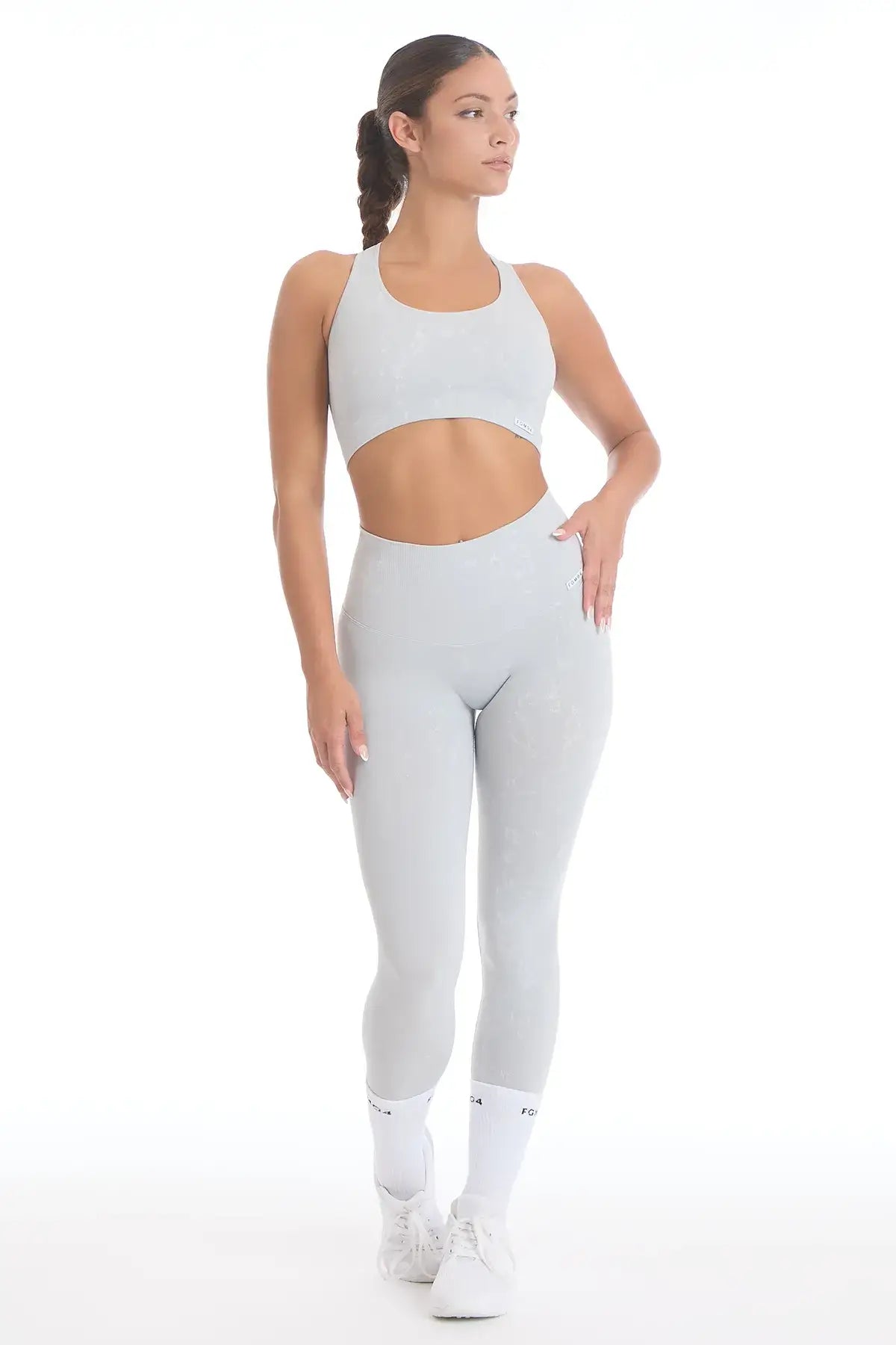 Leggings Push Up Marmo Grigio Perla - FGM04 - LEGGINGS ANTICELLULITE - fgm04