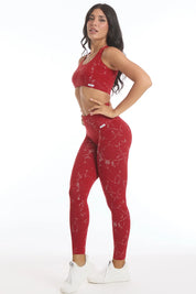 Leggings Push Up Marmo Rosso Tango