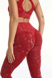 Leggings Push Up Marmo Rosso Tango