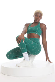 Leggings Push Up Marmo Verde Smeraldo