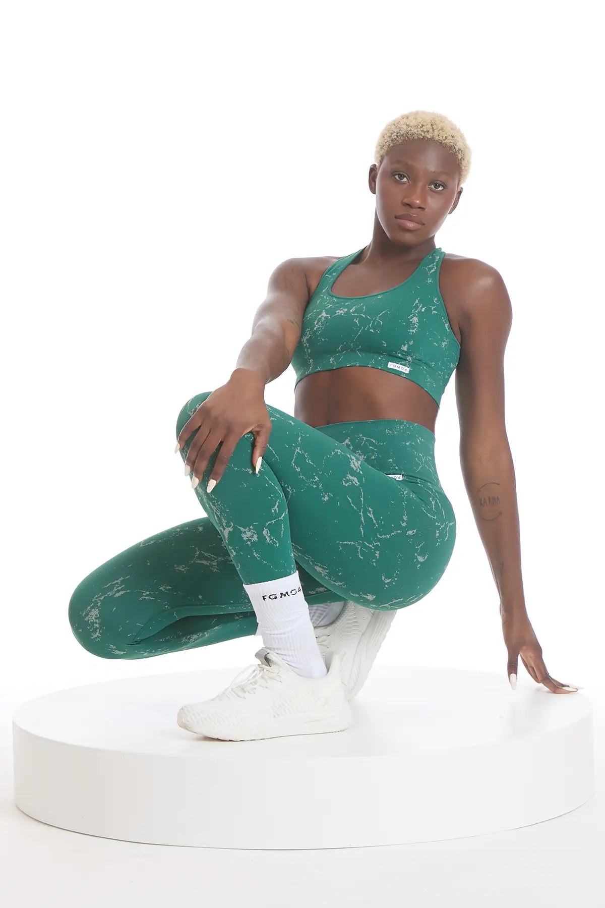 Leggings Push Up Marmo Verde Smeraldo - FGM04 - LEGGINGS ANTICELLULITE - fgm04