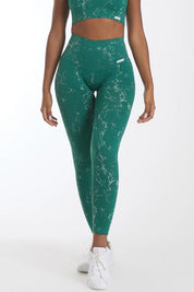 Leggings Push Up Marmo Verde Smeraldo