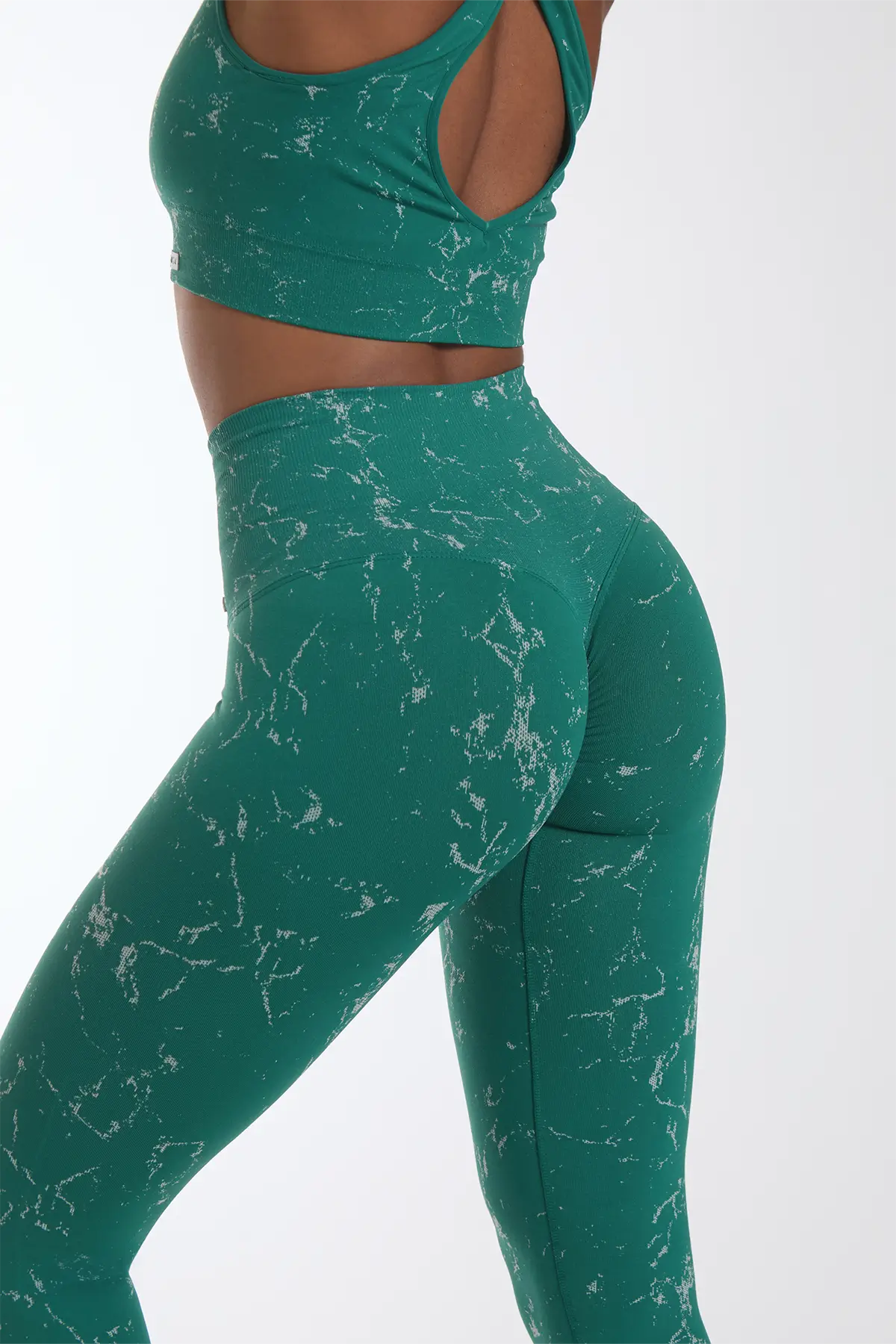 Leggings Push Up Marmo Verde Smeraldo