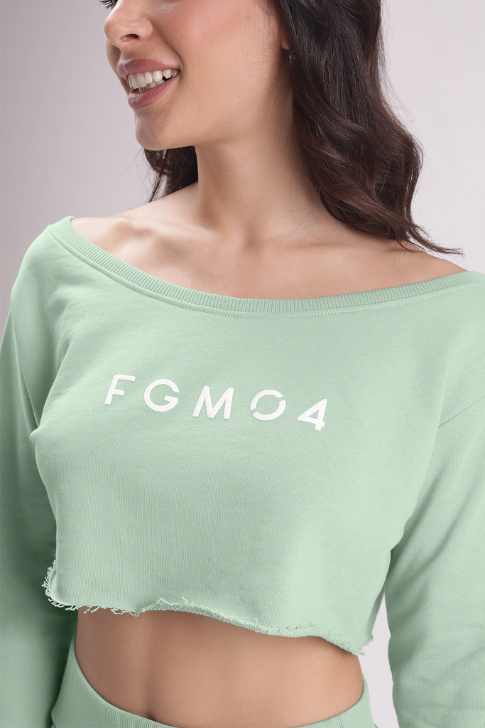 Felpa Mini Crop Ikonic SS24 Verde Menta - FGM04