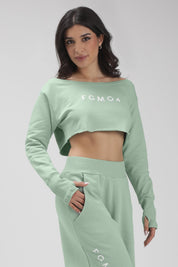 Felpa Mini Crop Ikonic SS24 Verde Menta - FGM04