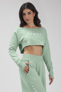 Felpa Mini Crop Ikonic SS24 Verde Menta