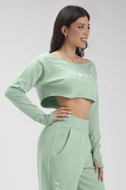 Felpa Mini Crop Ikonic SS24 Verde Menta - FGM04