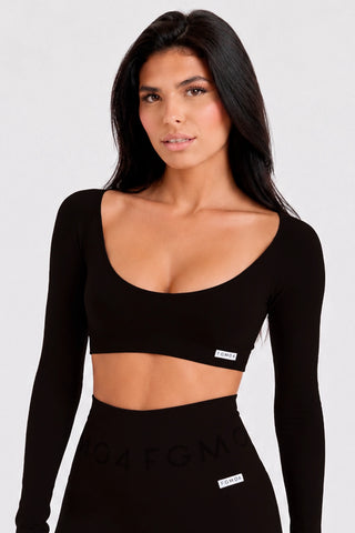 Crop Top Diva Nero - FGM04 - Maglie e Top - fgm04