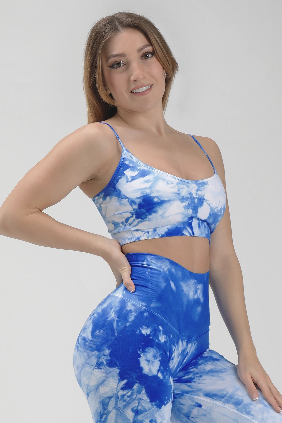 Top sportivo con spalline sottili Maltinto Olimpo Azzurro Bianco - FGM04 - Maglie e Top - fgm04