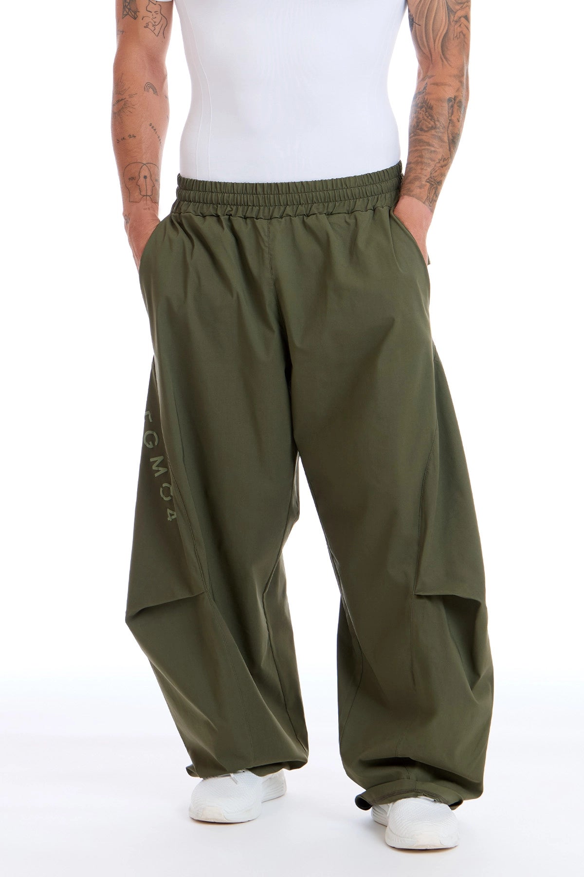Pantalone Baggy Origami Uomo Verde Militare