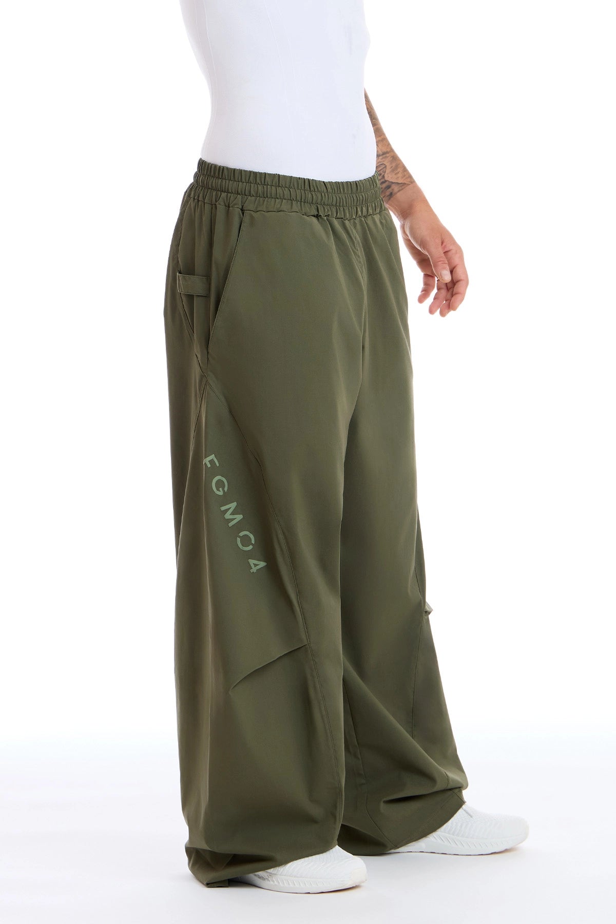 Pantalone Baggy Origami Uomo Verde Militare